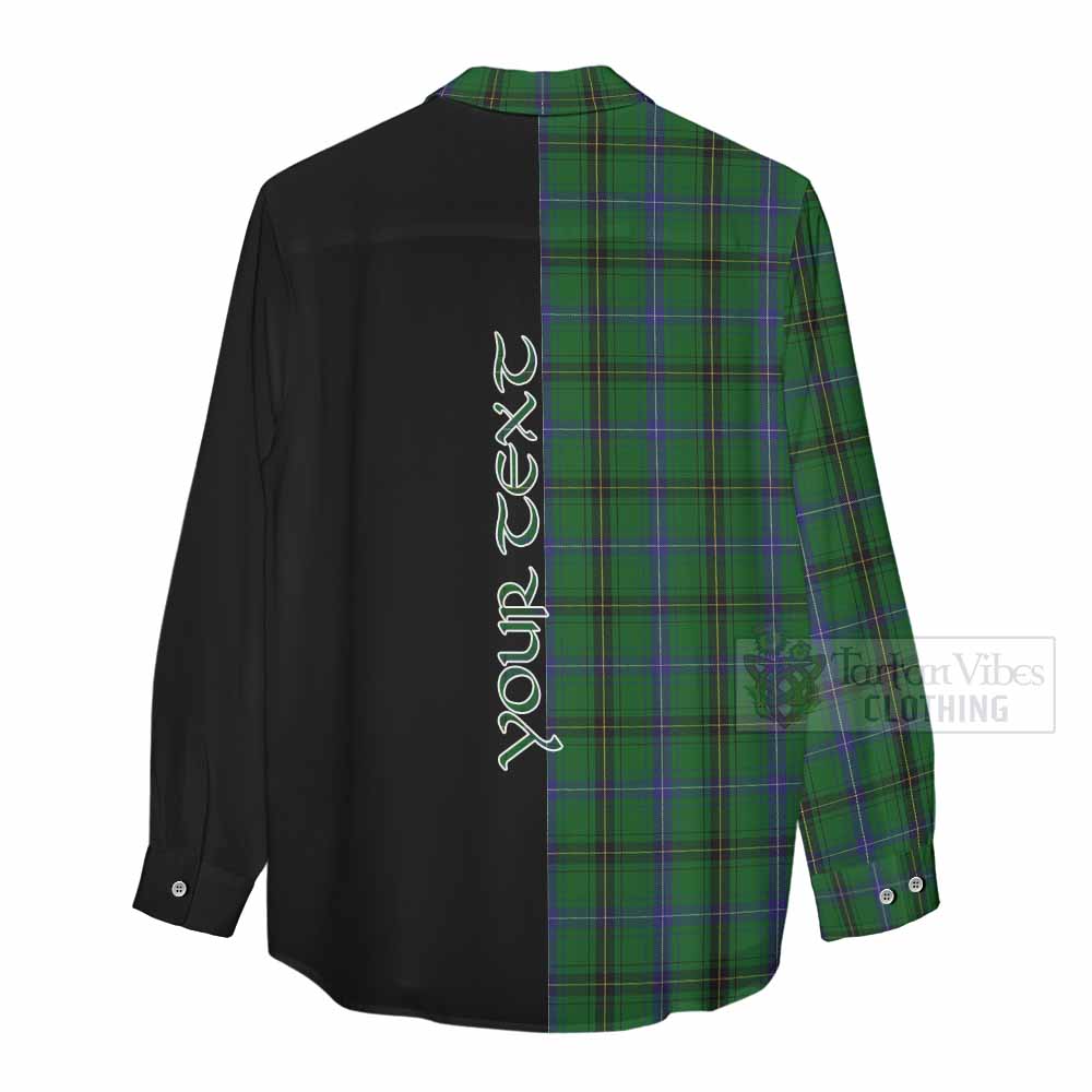 Tartan Vibes Clothing Henderson Tartan Women's Casual Shirt with Family Crest and Half Of Me Style