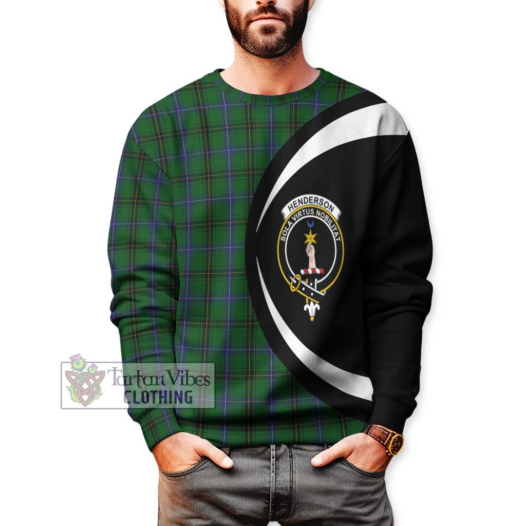 Henderson Tartan Sweatshirt with Family Crest Circle Style - Tartan Vibes Clothing