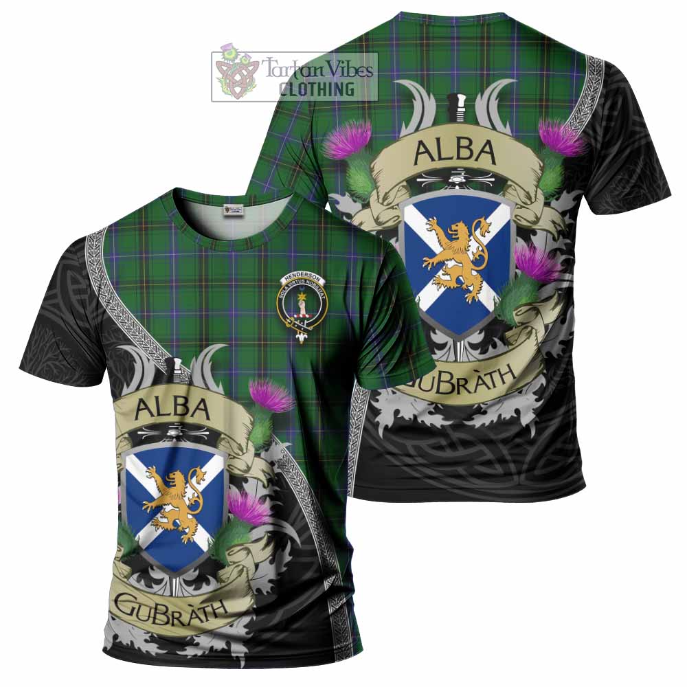 Henderson Tartan Family Crest T-Shirt Lion Rampant Royal Thistle Shield Celtic Inspired - Tartan Vibes Clothing