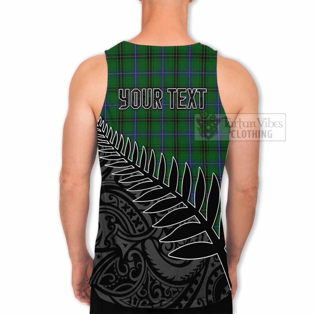 Tartan Vibes Clothing Henderson Crest Tartan Men's Tank Top with New Zealand Silver Fern Half Style