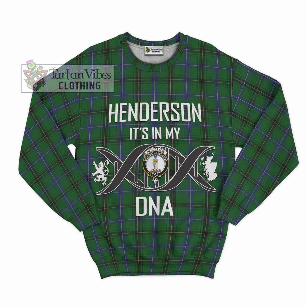 Henderson Tartan Sweatshirt with Family Crest DNA In Me Style - Tartanvibesclothing Shop