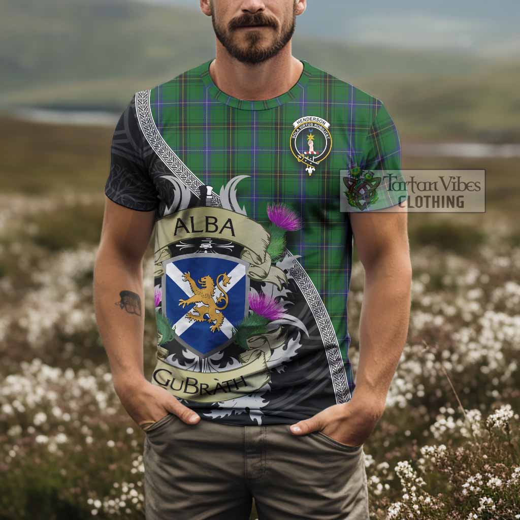 Henderson Tartan Family Crest T-Shirt Lion Rampant Royal Thistle Shield Celtic Inspired - Tartan Vibes Clothing