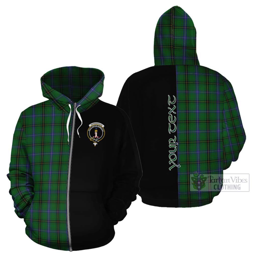 Tartan Vibes Clothing Henderson Tartan Cotton Hoodie with Family Crest and Half Of Me Style