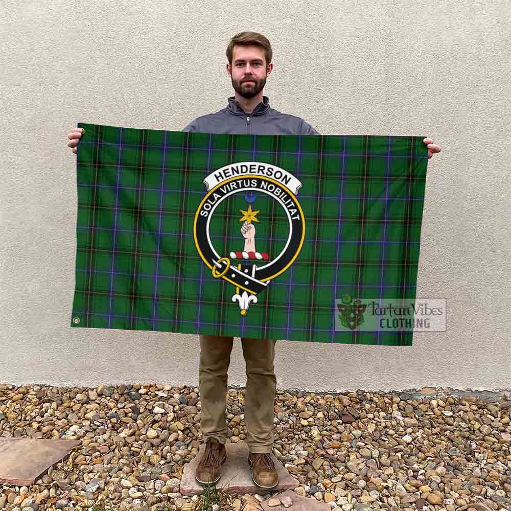 Tartan Vibes Clothing Henderson Tartan House Flag with Family Crest