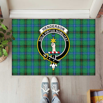 Henderson Ancient Tartan Door Mat with Family Crest