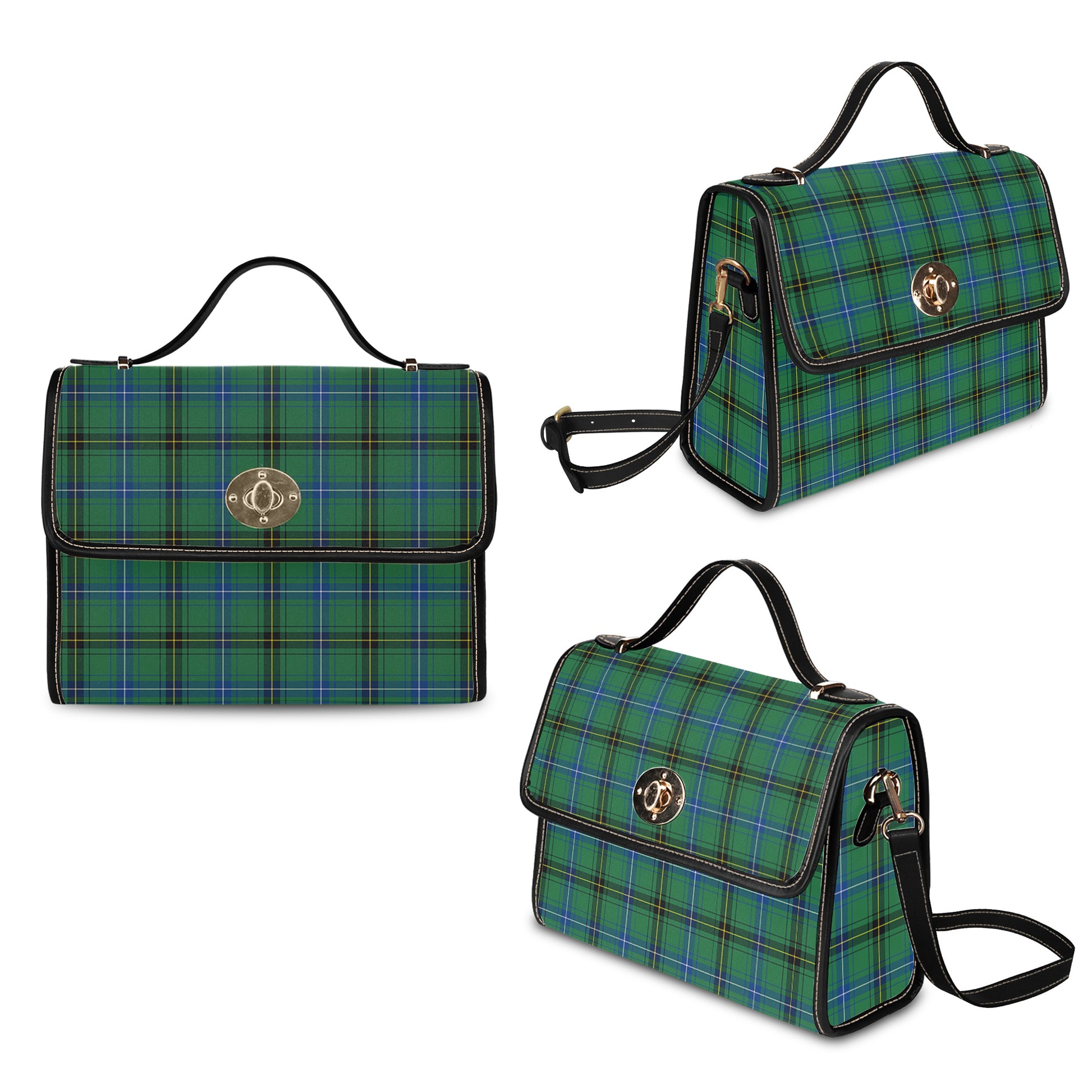 henderson-ancient-tartan-leather-strap-waterproof-canvas-bag