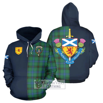 Henderson Ancient Tartan Hoodie Alba with Scottish Lion Royal Arm Half Style