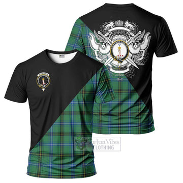 Henderson Ancient Tartan T-Shirt with Family Crest and Military Logo Style