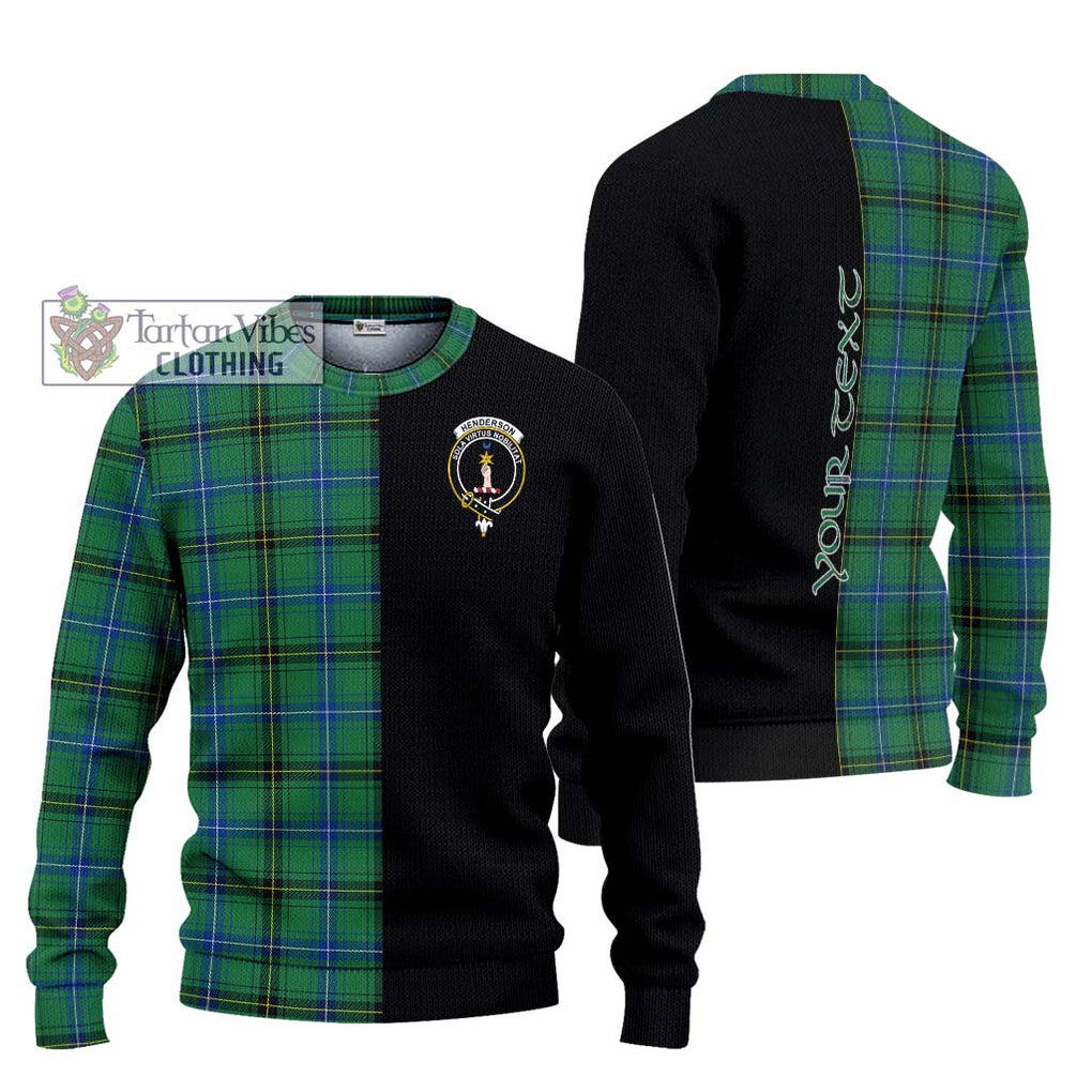 Henderson Ancient Tartan Knitted Sweater with Family Crest and Half Of Me Style Unisex - Tartanvibesclothing Shop