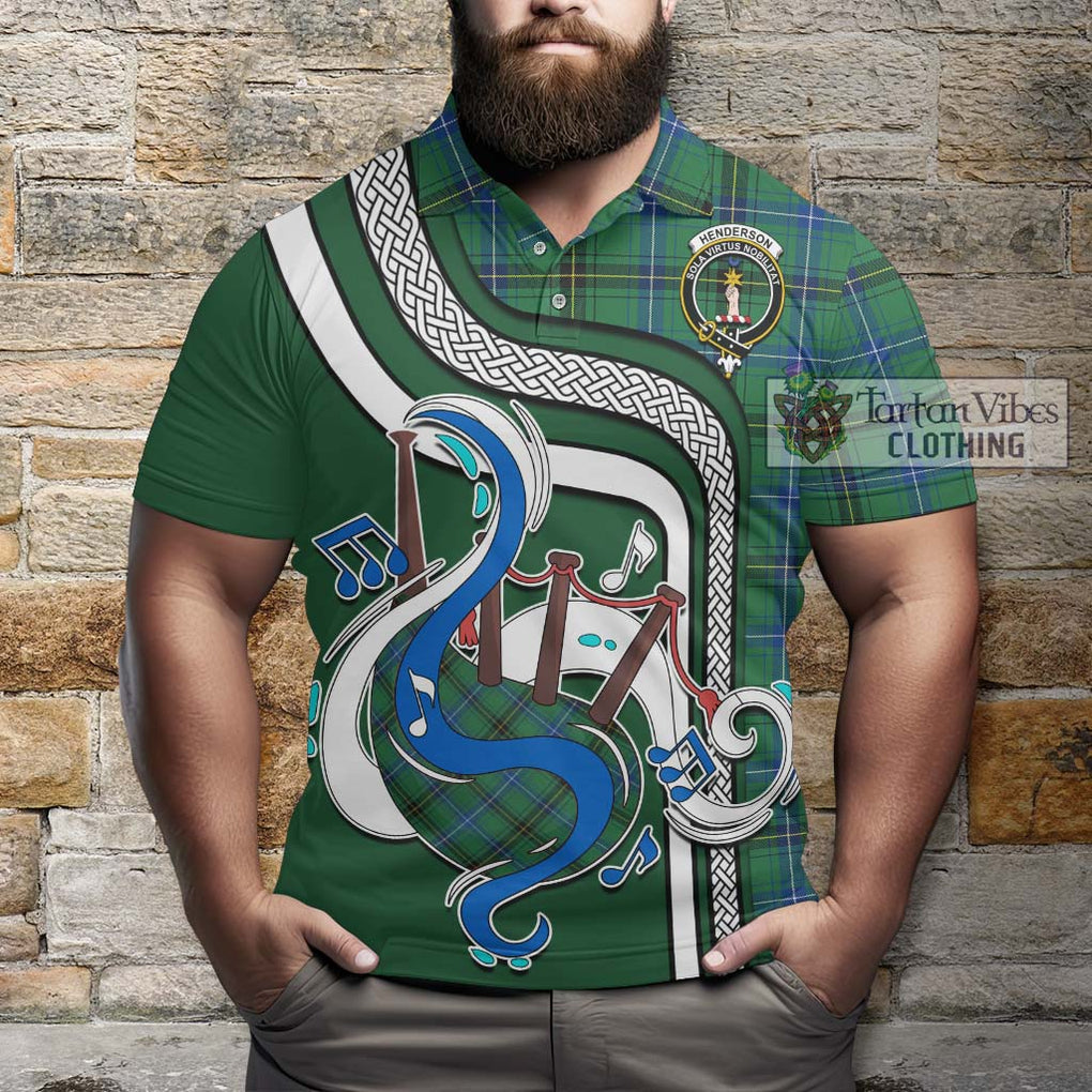 Tartan Vibes Clothing Henderson Ancient Tartan Polo Shirt with Epic Bagpipe Style