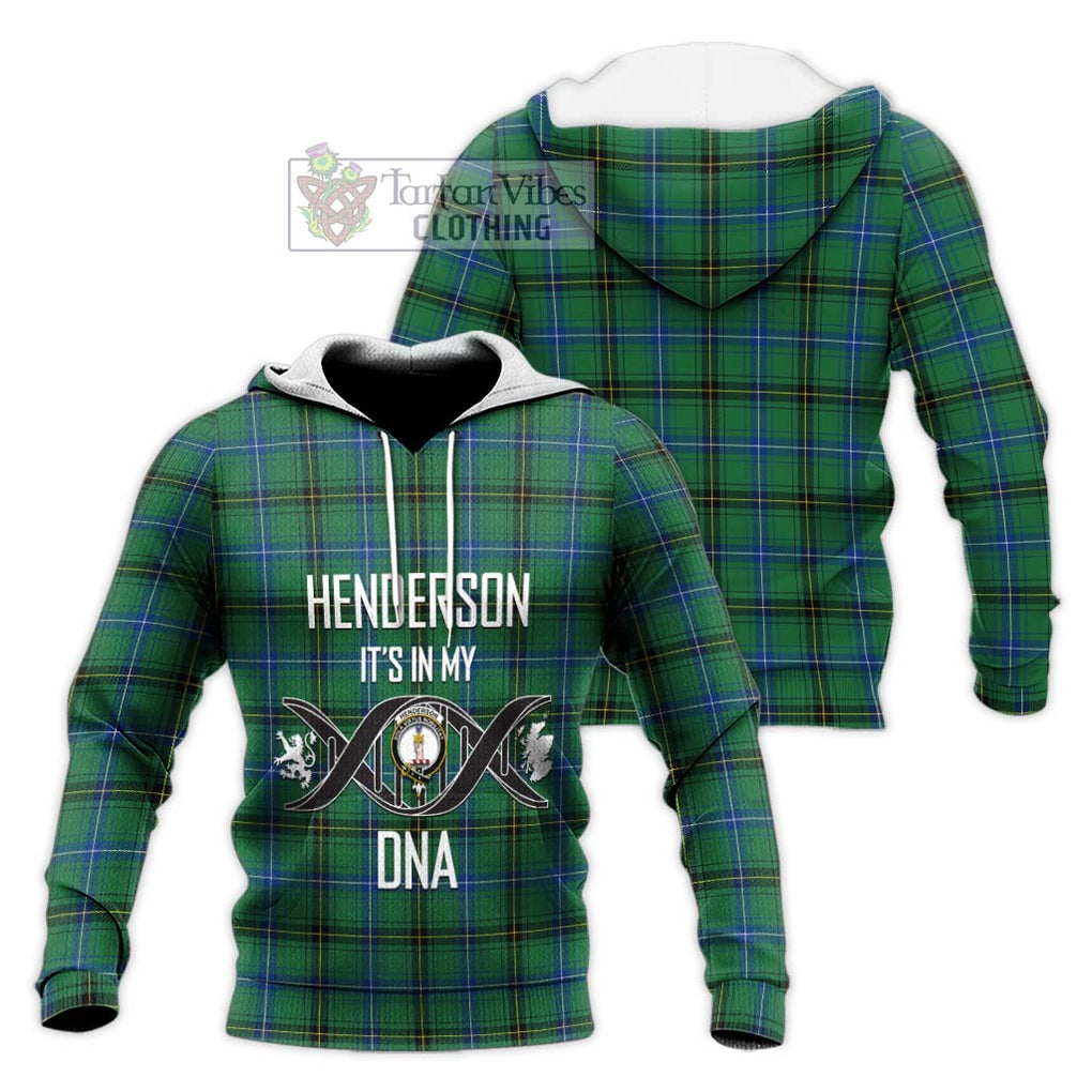 Henderson Ancient Tartan Knitted Hoodie with Family Crest DNA In Me Style Unisex Knitted Pullover Hoodie - Tartanvibesclothing Shop