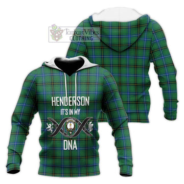 Henderson Ancient Tartan Knitted Hoodie with Family Crest DNA In Me Style