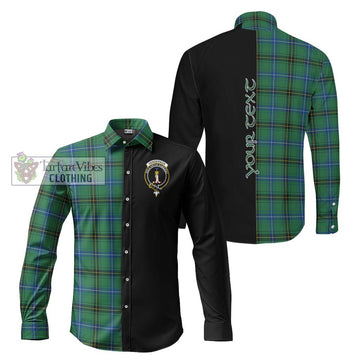 Henderson Ancient Tartan Long Sleeve Button Shirt with Family Crest and Half Of Me Style