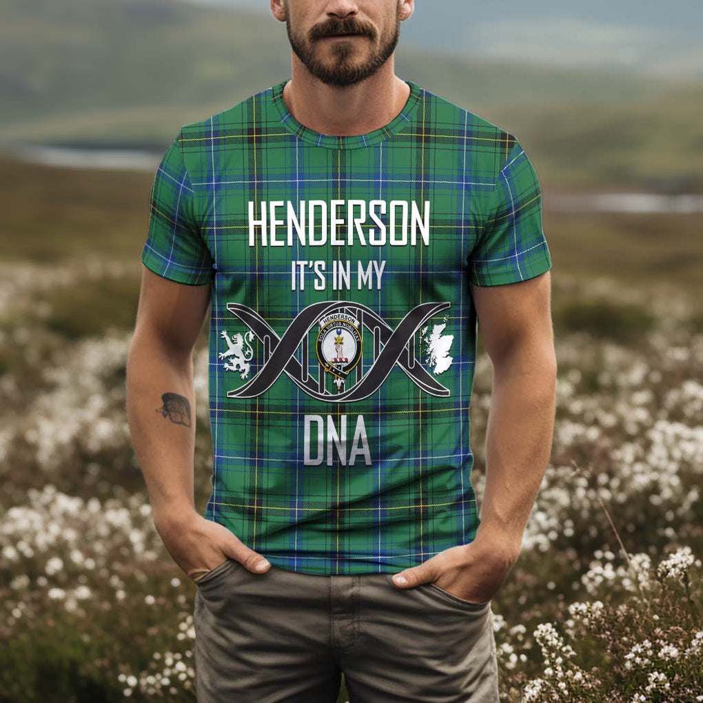 Henderson Ancient Tartan T-Shirt with Family Crest DNA In Me Style Kid's Shirt - Tartan Vibes Clothing