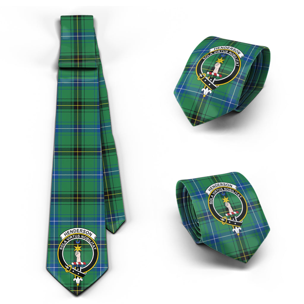 Henderson Ancient Tartan Classic Necktie with Family Crest Necktie One Size - Tartan Vibes Clothing