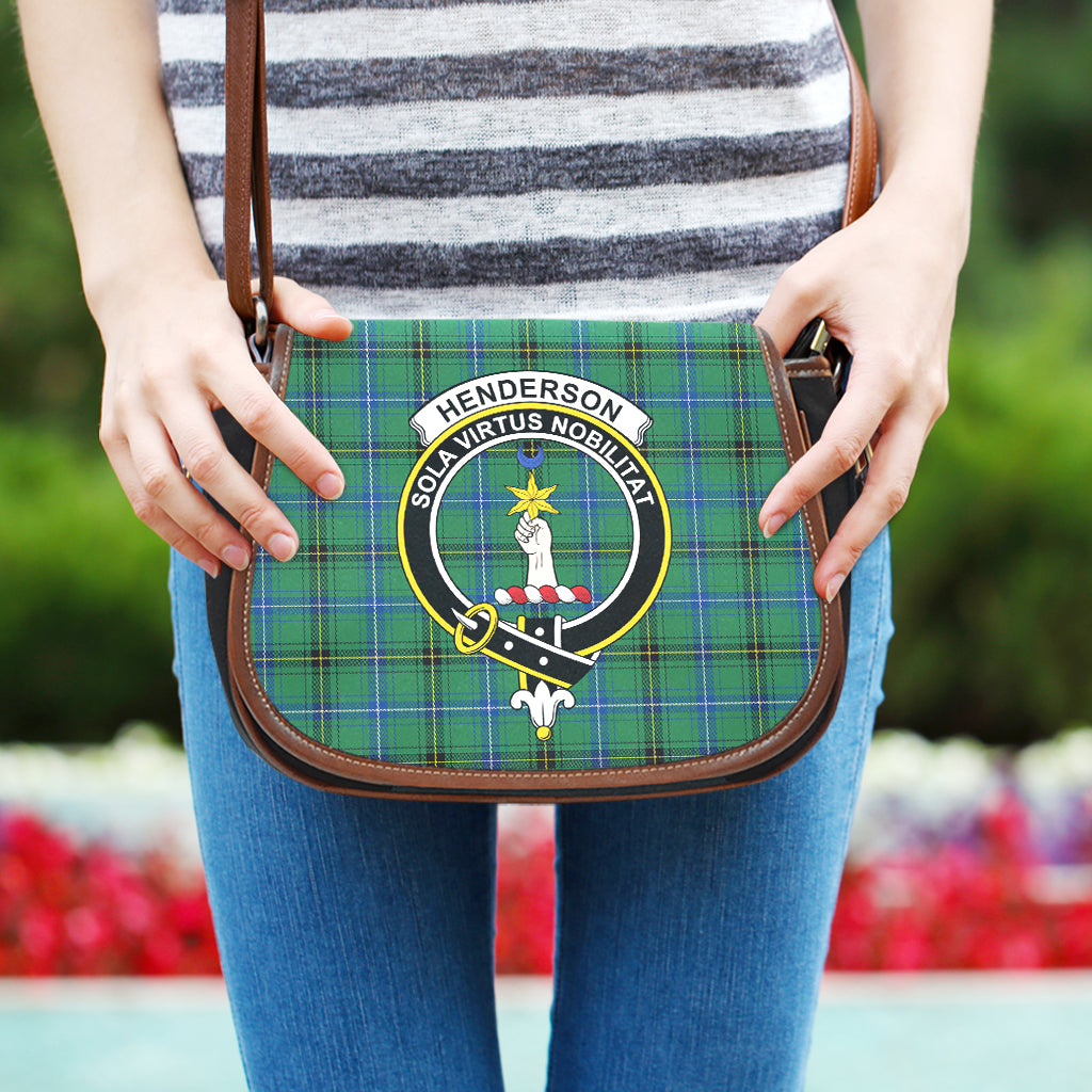 Henderson Ancient Tartan Saddle Bag with Family Crest One Size - Tartan Vibes Clothing