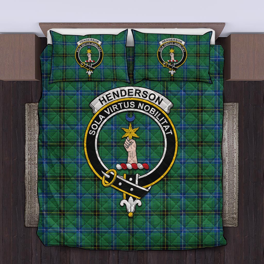 Henderson Ancient Tartan Quilt Bed Set with Family Crest Twin - Tartan Vibes Clothing