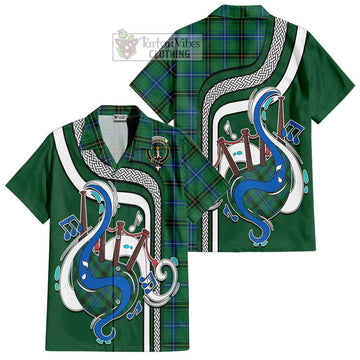 Henderson Ancient Tartan Short Sleeve Button Shirt with Epic Bagpipe Style