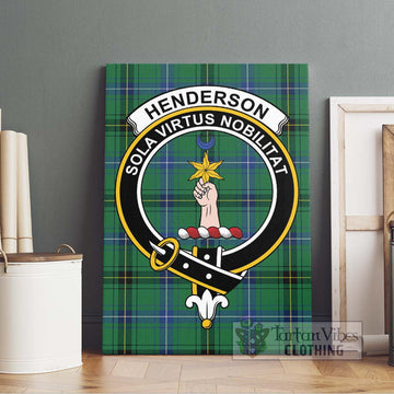 Henderson Ancient Tartan Canvas Print Wall Art with Family Crest