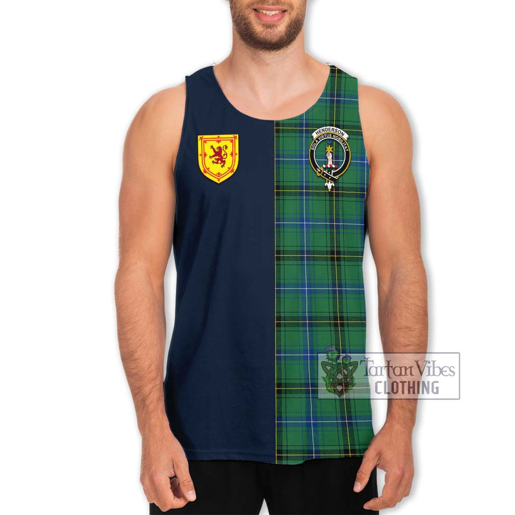 Tartan Vibes Clothing Henderson Ancient Tartan Men's Tank Top with Scottish Lion Royal Arm Half Style