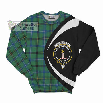 Henderson Ancient Tartan Sweatshirt with Family Crest Circle Style