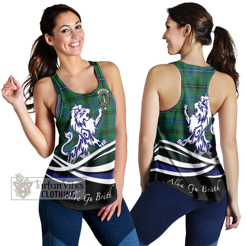 Henderson Ancient Tartan Women's Racerback Tanks with Alba Gu Brath Regal Lion Emblem 4XL - Tartanvibesclothing Shop