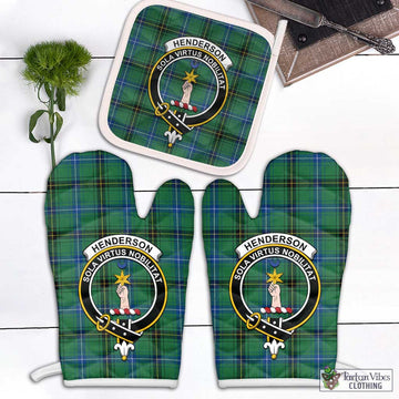 Henderson Ancient Tartan Combo Oven Mitt & Pot-Holder with Family Crest