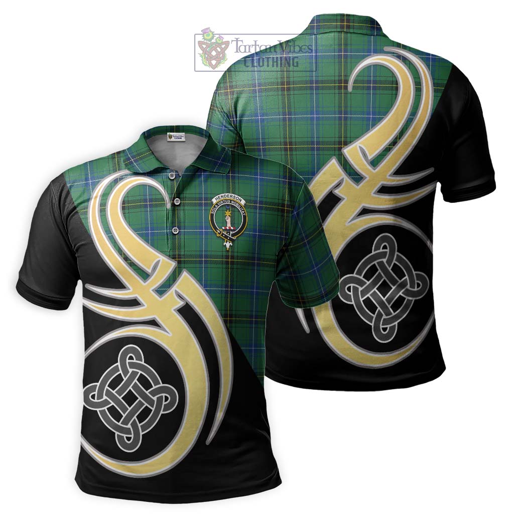 Henderson Ancient Tartan Polo Shirt with Family Crest and Celtic Symbol Style Kid - Tartan Vibes Clothing