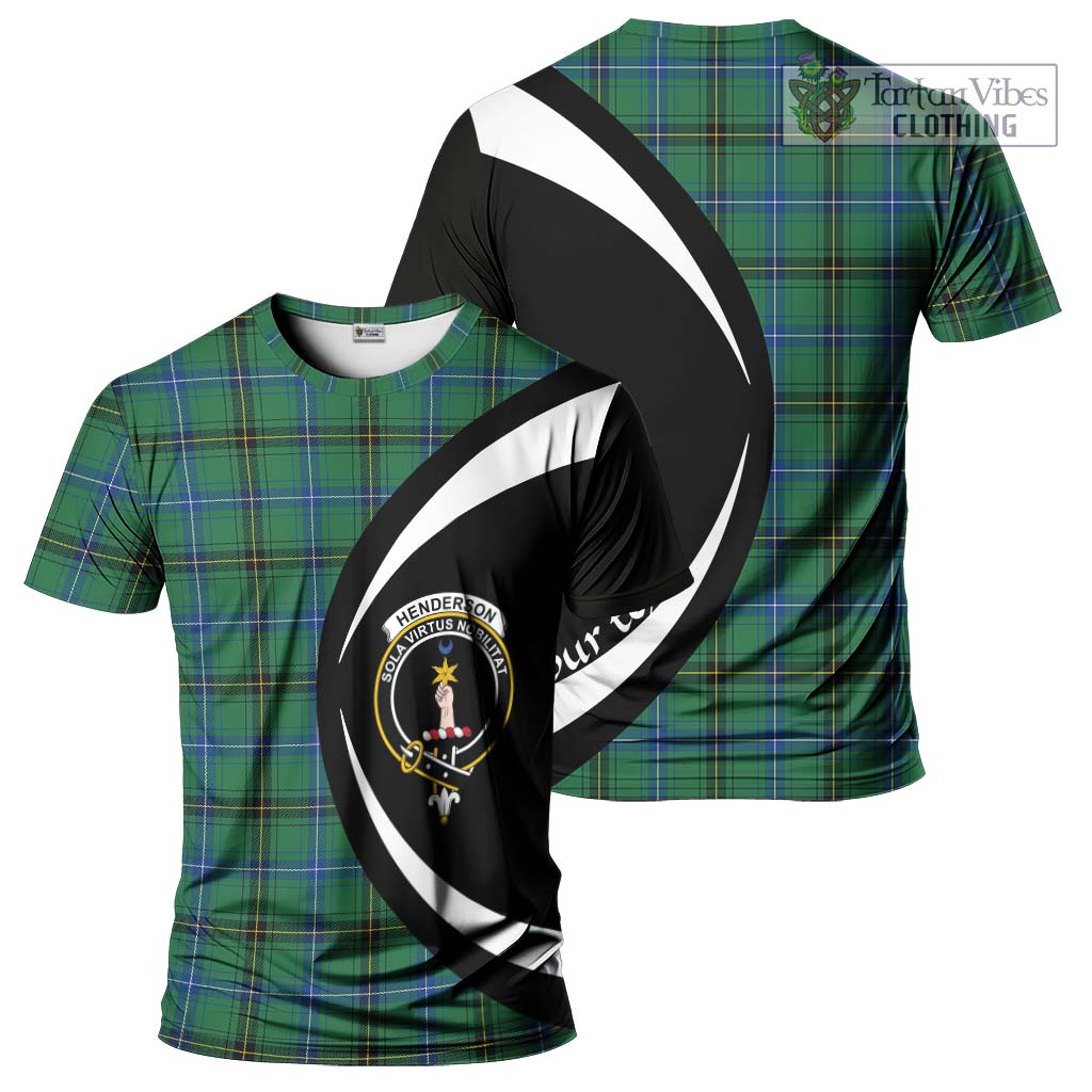 Tartan Vibes Clothing Henderson Ancient Tartan T-Shirt with Family Crest Circle Style