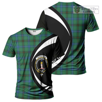 Henderson Ancient Tartan T-Shirt with Family Crest Circle Style