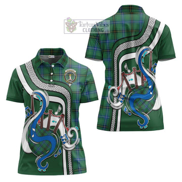 Henderson Ancient Tartan Women's Polo Shirt with Epic Bagpipe Style