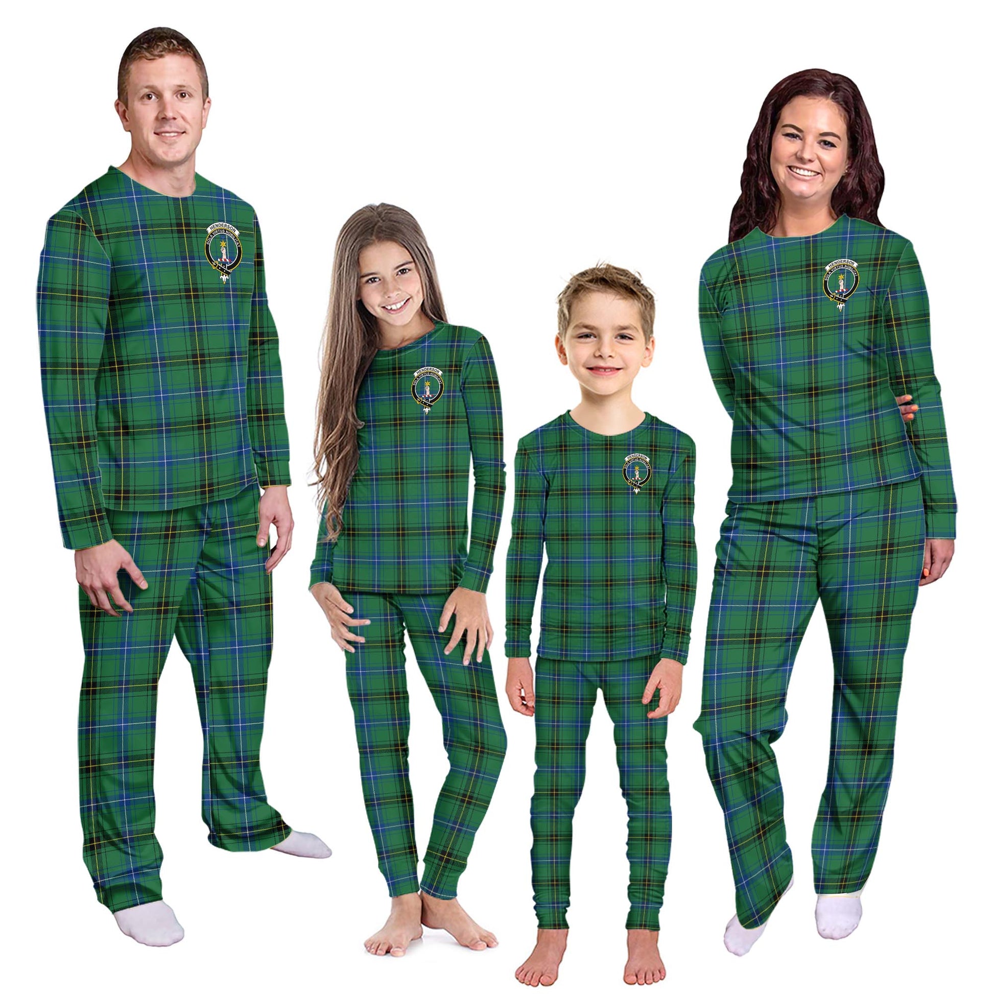 Henderson Ancient Tartan Pajamas Family Set with Family Crest Kid - Tartan Vibes Clothing