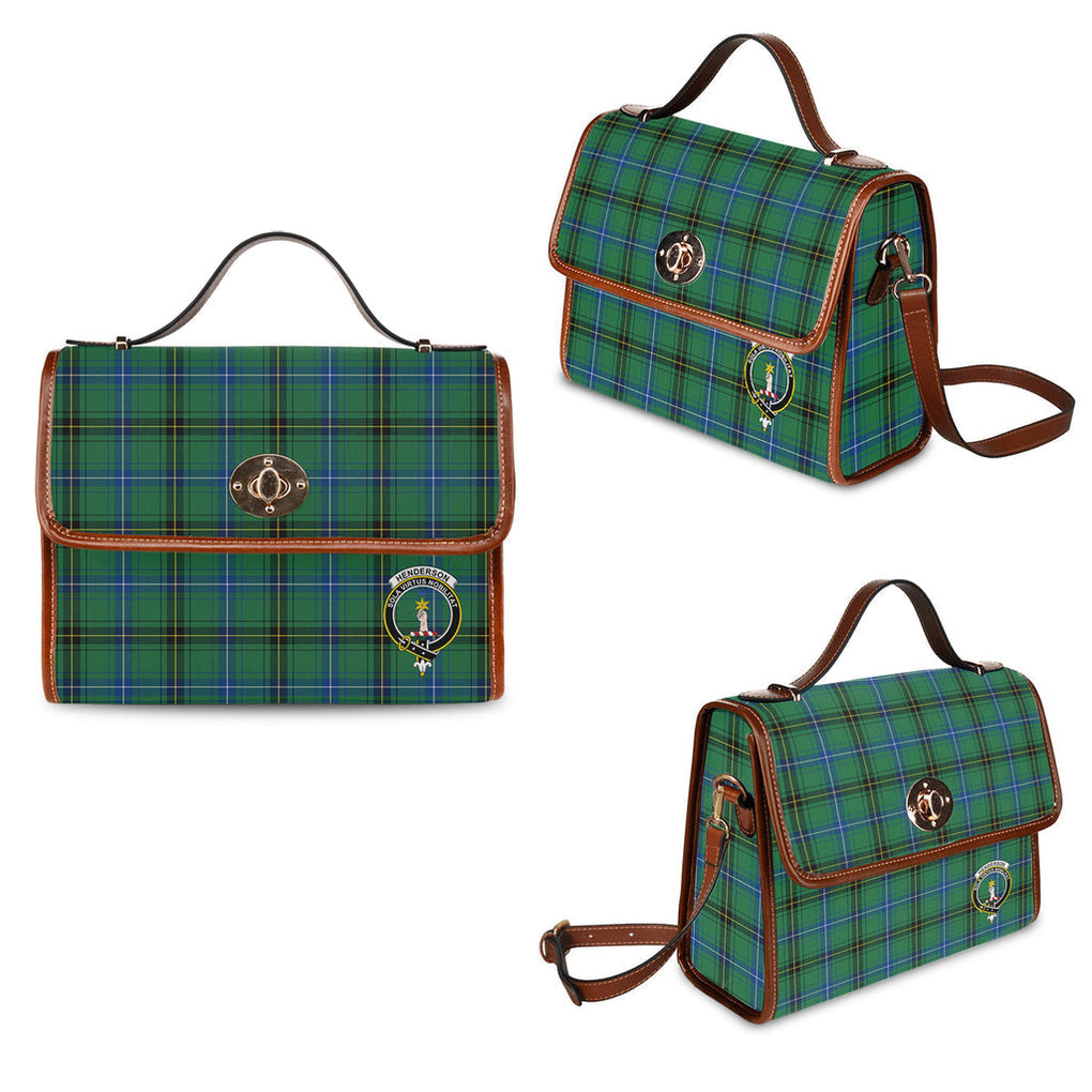 henderson-ancient-tartan-leather-strap-waterproof-canvas-bag-with-family-crest