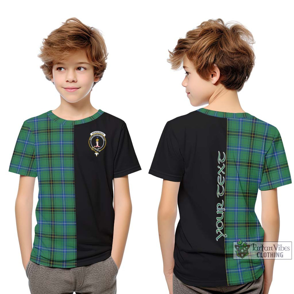 Henderson Ancient Tartan Kid T-Shirt with Family Crest and Half Of Me Style Youth XL Size14 - Tartanvibesclothing Shop