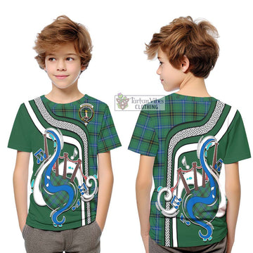 Henderson Ancient Tartan Kid T-Shirt with Epic Bagpipe Style