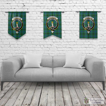 Henderson Ancient Tartan Gonfalon, Tartan Banner with Family Crest