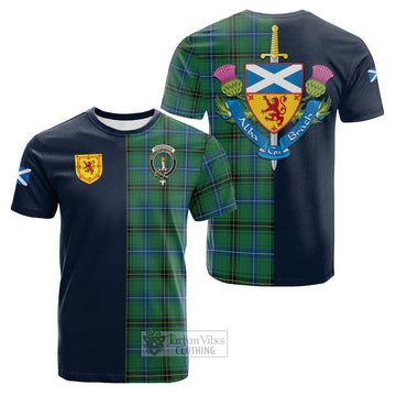 Henderson Ancient Tartan Cotton T-shirt Alba with Scottish Lion Royal Arm Half Style