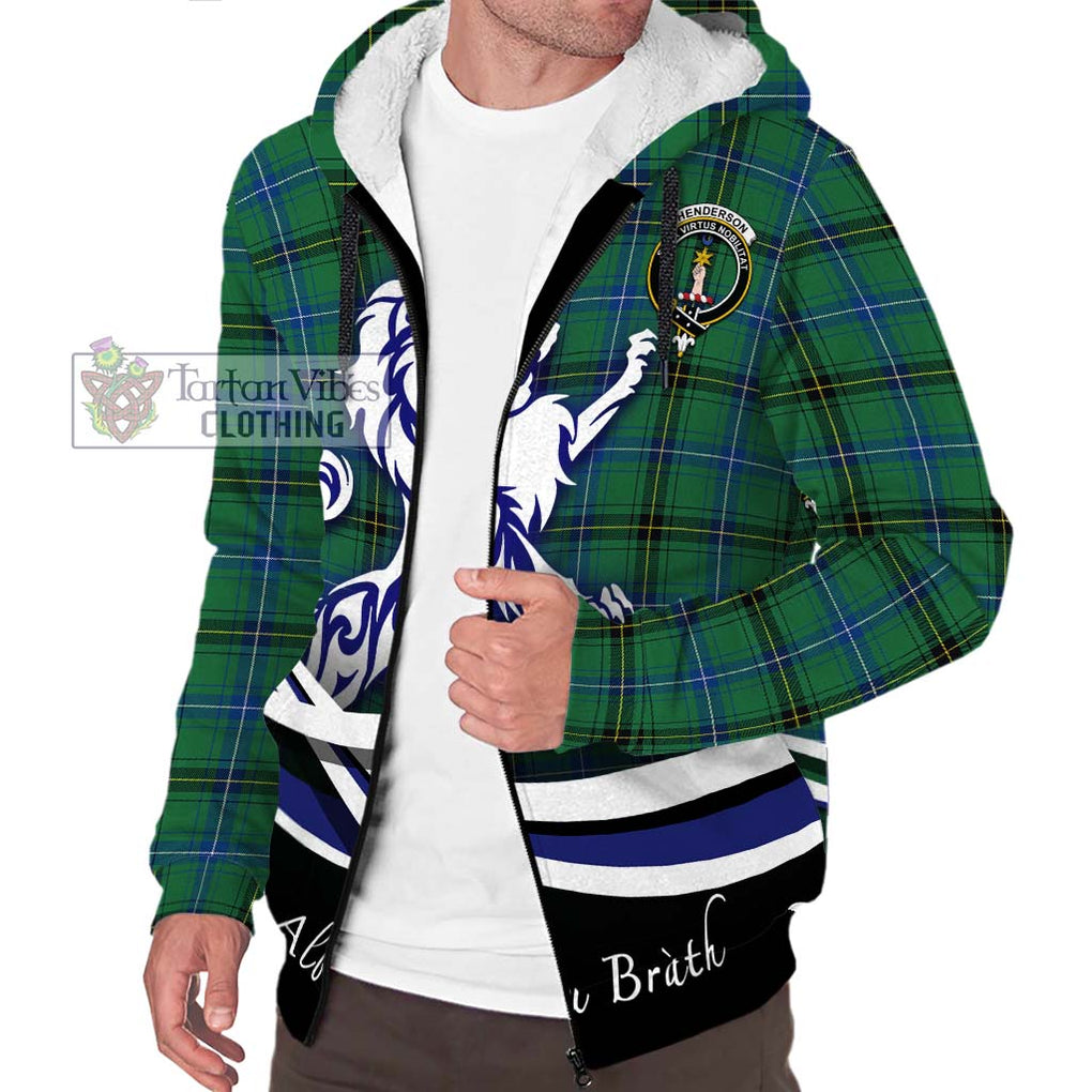 Henderson Ancient Tartan Sherpa Hoodie with Alba Gu Brath Regal Lion Emblem Unisex S - Tartanvibesclothing Shop