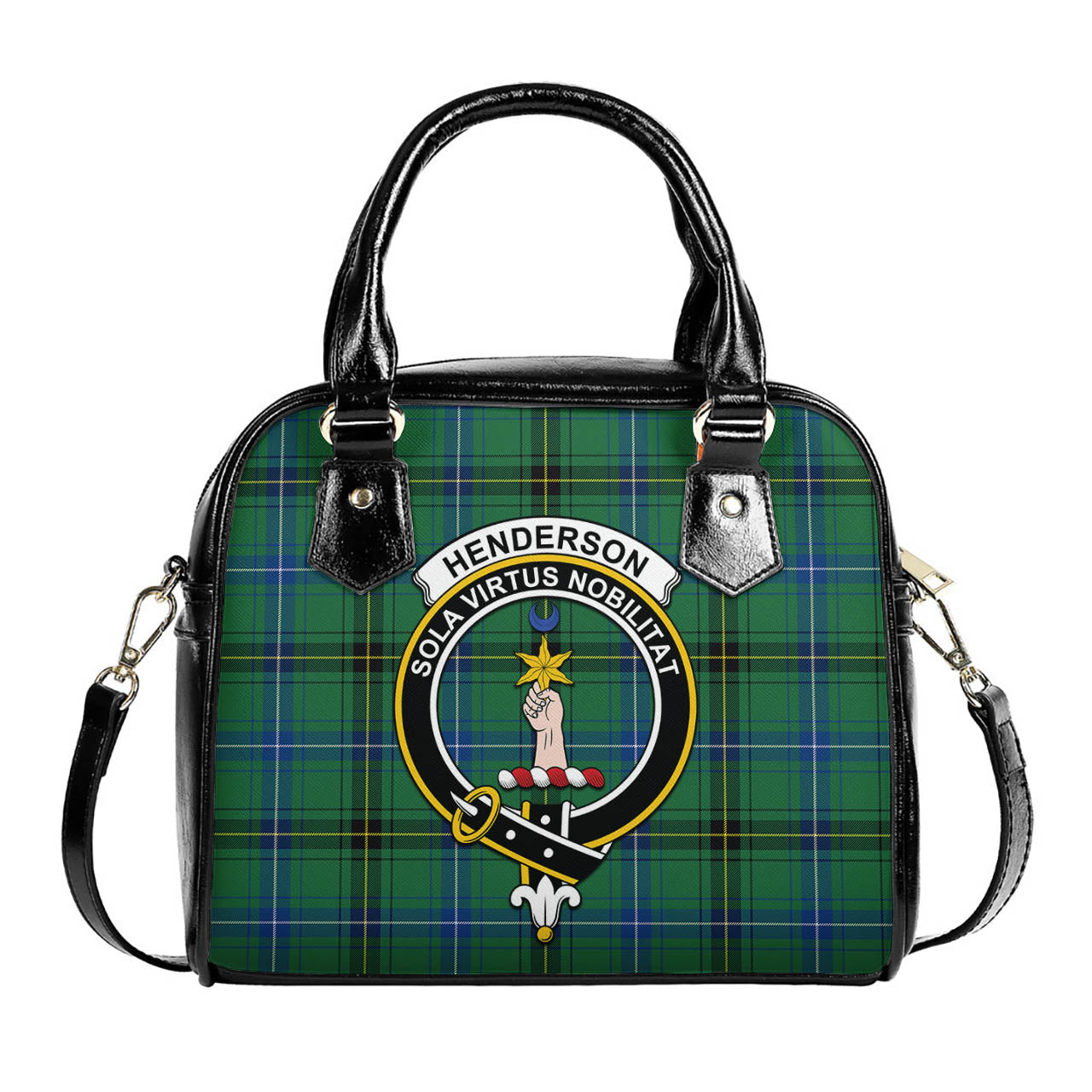 Henderson Ancient Tartan Shoulder Handbags with Family Crest One Size 6*25*22 cm - Tartanvibesclothing