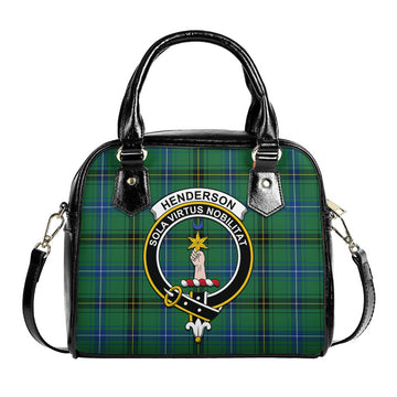 Henderson Ancient Tartan Shoulder Handbags with Family Crest