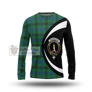 Henderson Ancient Tartan Long Sleeve T-Shirt with Family Crest Circle Style