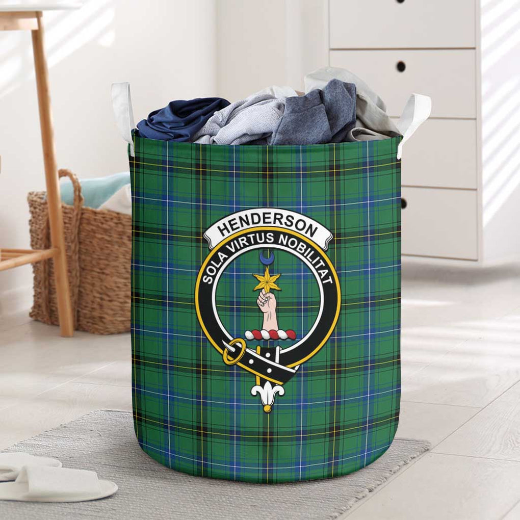 Henderson Ancient Tartan Laundry Basket with Family Crest One Size - Tartanvibesclothing Shop