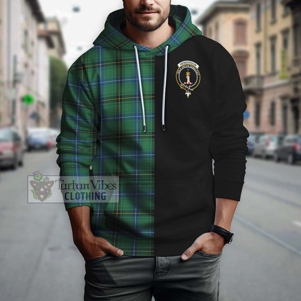 Henderson Ancient Tartan Hoodie with Family Crest and Half Of Me Style Zip Hoodie - Tartanvibesclothing Shop