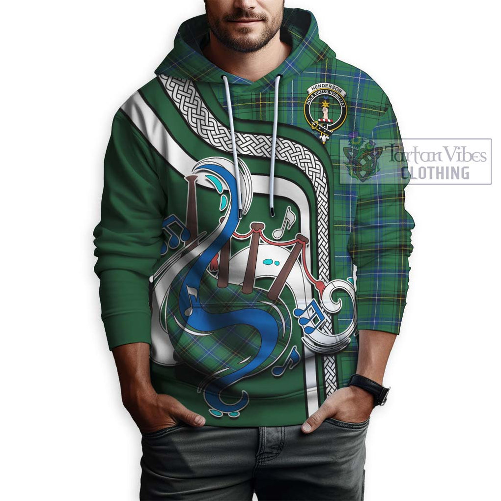 Henderson Ancient Tartan Hoodie with Epic Bagpipe Style Zip Hoodie - Tartanvibesclothing Shop