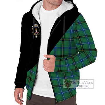 Henderson Ancient Tartan Sherpa Hoodie with Family Crest and Military Logo Style