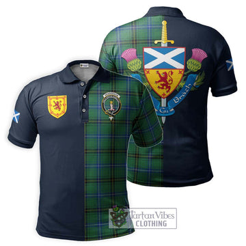 Henderson Ancient Tartan Polo Shirt Alba with Scottish Lion Royal Arm Half Style