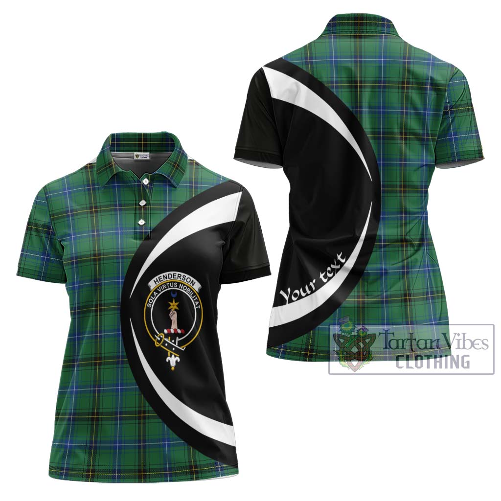 Henderson Ancient Tartan Women's Polo Shirt with Family Crest Circle Style Women - Tartan Vibes Clothing