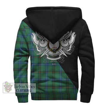 Henderson Ancient Tartan Sherpa Hoodie with Family Crest and Military Logo Style