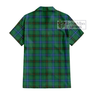 Henderson Ancient Tartan Short Sleeve Button Shirt with Family Crest DNA In Me Style