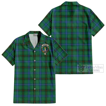 Henderson Ancient Tartan Cotton Hawaiian Shirt with Family Crest